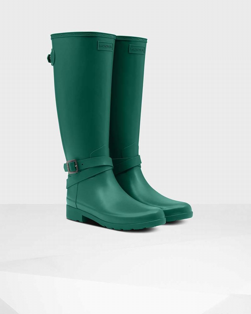 Galochas Hunter Refined Slim Fit Adjustable Tall Feminino Verdes | 92728419