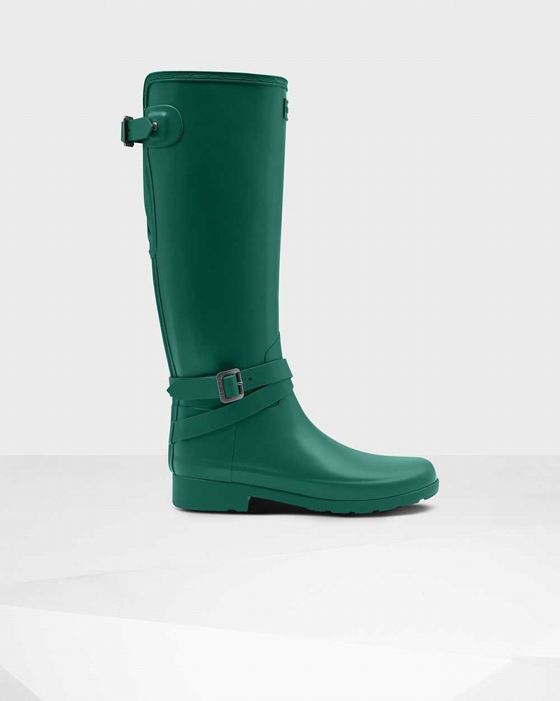 Galochas Hunter Refined Slim Fit Adjustable Tall Feminino Verdes | 92728419
