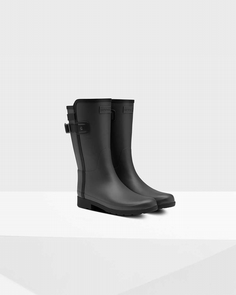 Galochas Hunter Refined Slim Fit Contrast Short Mid-Calf Feminino Cinzentas | 31030862