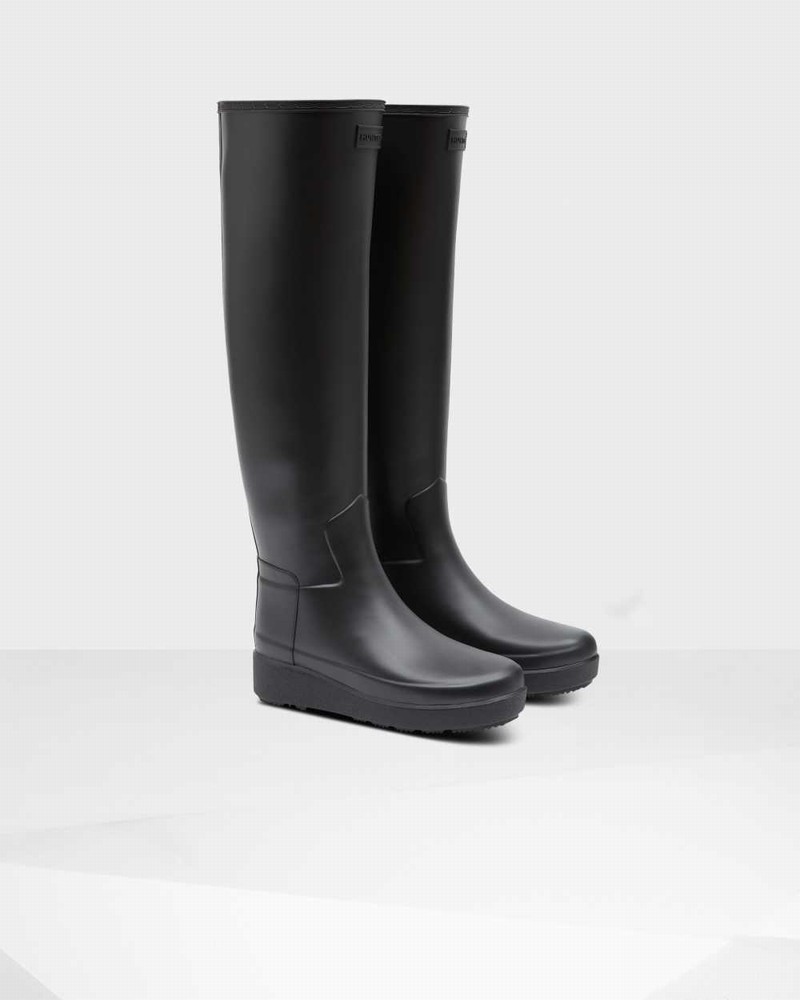 Galochas Hunter Refined Slim Fit Creeper Knee-High Feminino Pretas | 361492642