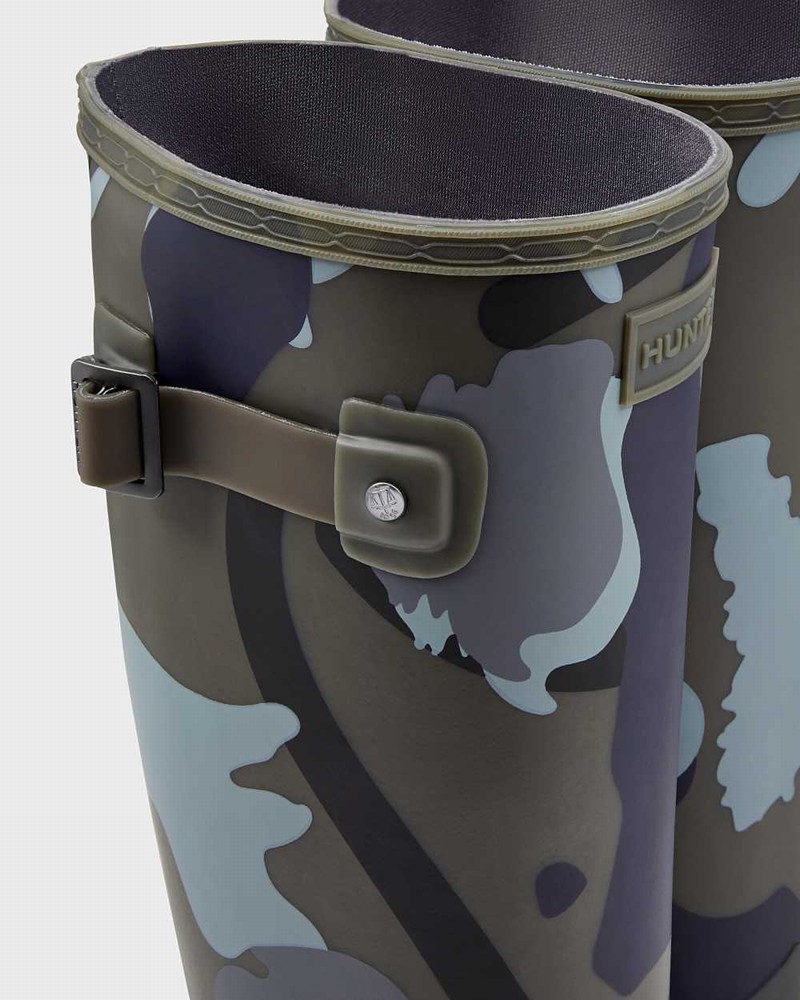 Galochas Hunter Refined Slim Fit Rockpool Camo Gum Tall Feminino Verde Oliva | 784825614