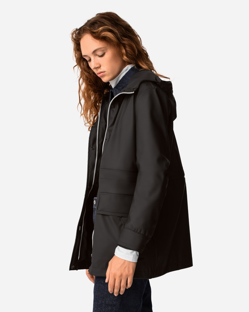 Jaquetas De Chuva Hunter Lightweight Waterproof Feminino Pretas | 718023808