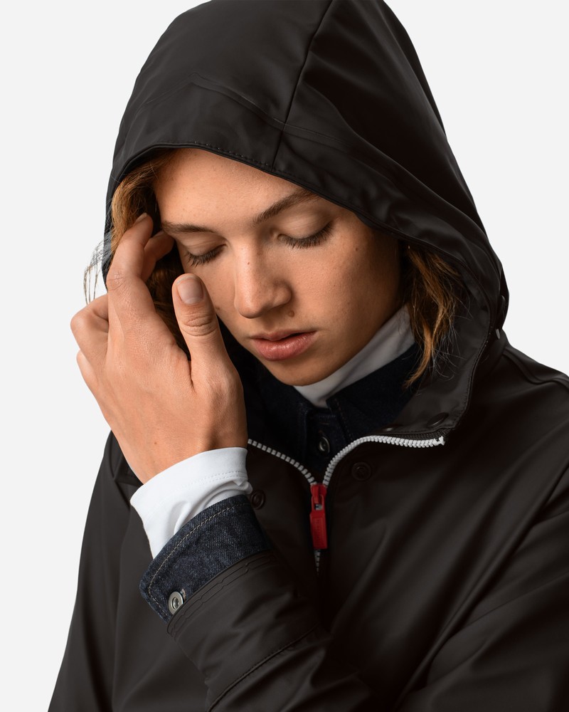 Jaquetas De Chuva Hunter Lightweight Waterproof Feminino Pretas | 718023808