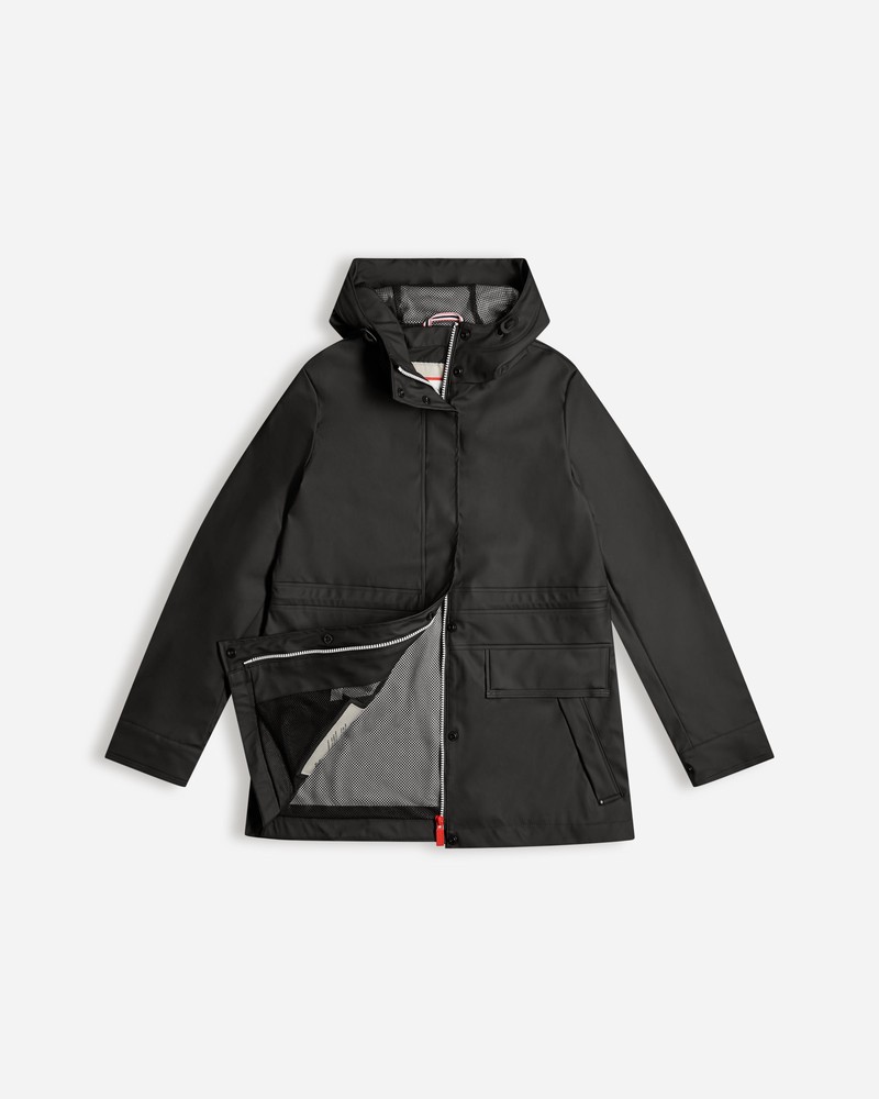 Jaquetas De Chuva Hunter Lightweight Waterproof Feminino Pretas | 718023808