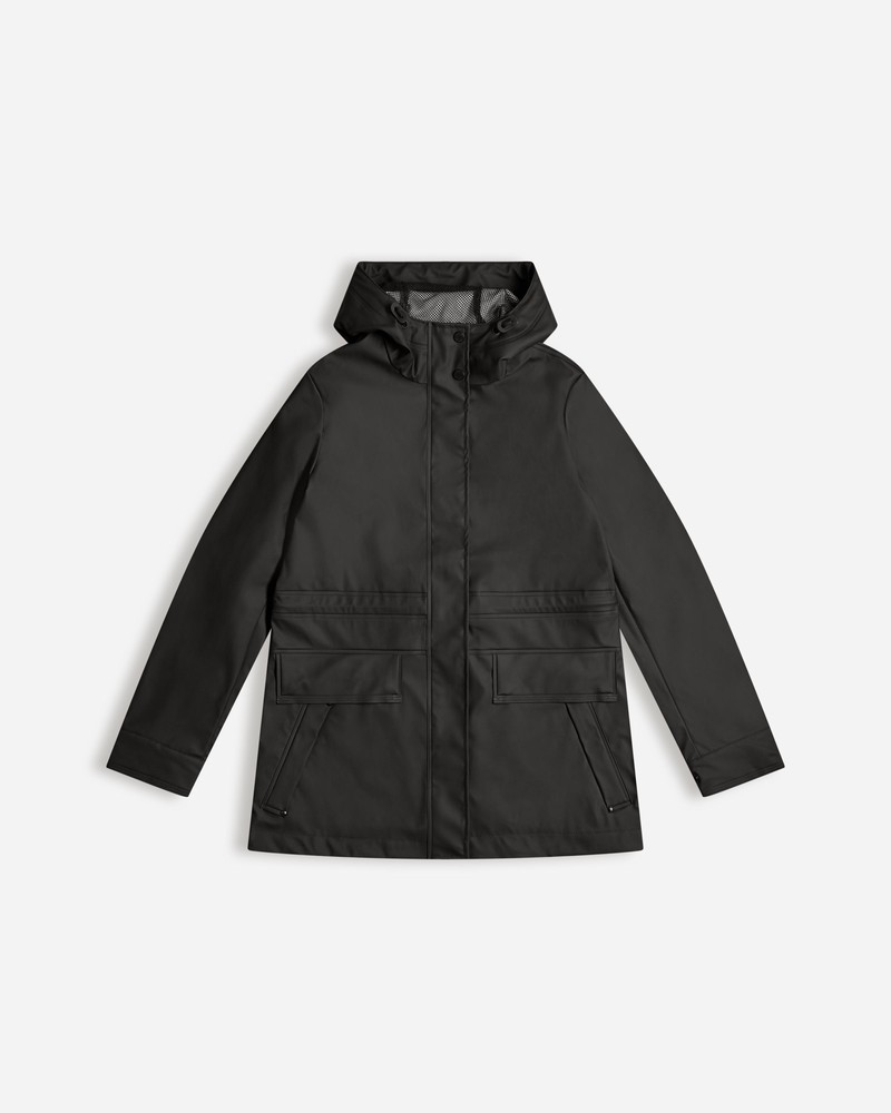 Jaquetas De Chuva Hunter Lightweight Waterproof Feminino Pretas | 718023808