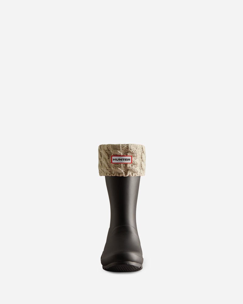 Meias Hunter Recycled 6 Stitch Cable Boot Criança Bege | 498272691
