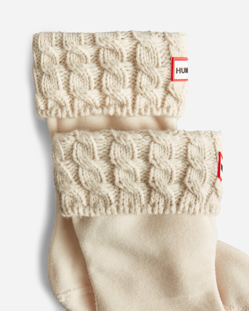Meias Hunter Recycled 6 Stitch Cable Boot Criança Branco | 219903553