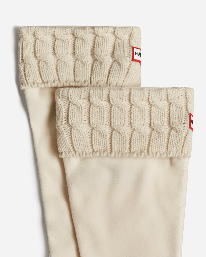 Meias Hunter Recycled 6 Stitch Cable Cuff Tall Boot Feminino Branco | 65824131