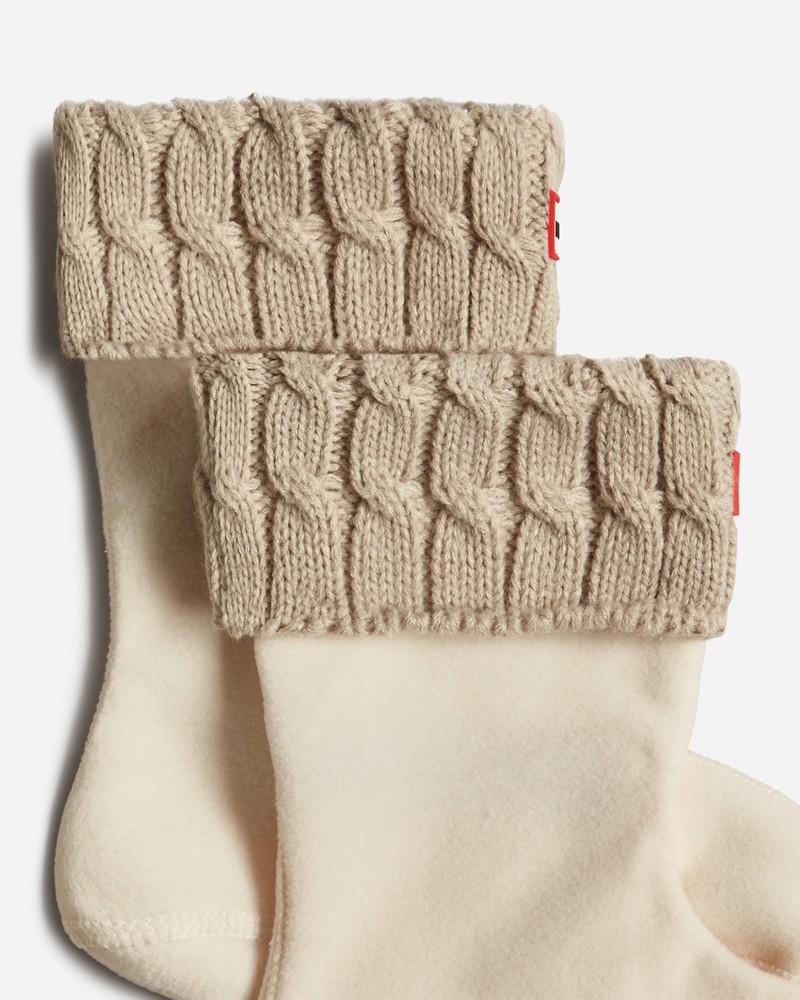 Meias Hunter Recycled 6 Stitch Cable Cuff Short Boot Masculino Branco | 38565049