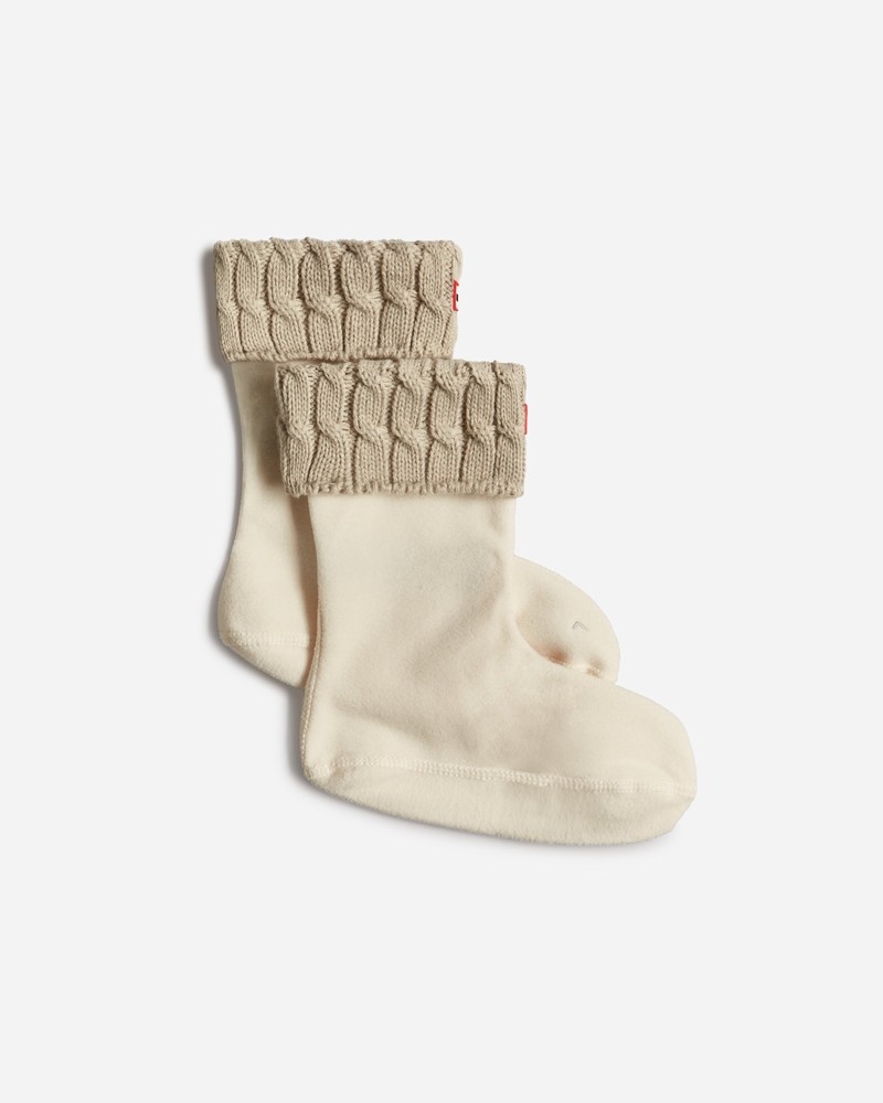 Meias Hunter Recycled 6 Stitch Cable Cuff Short Boot Masculino Branco | 38565049