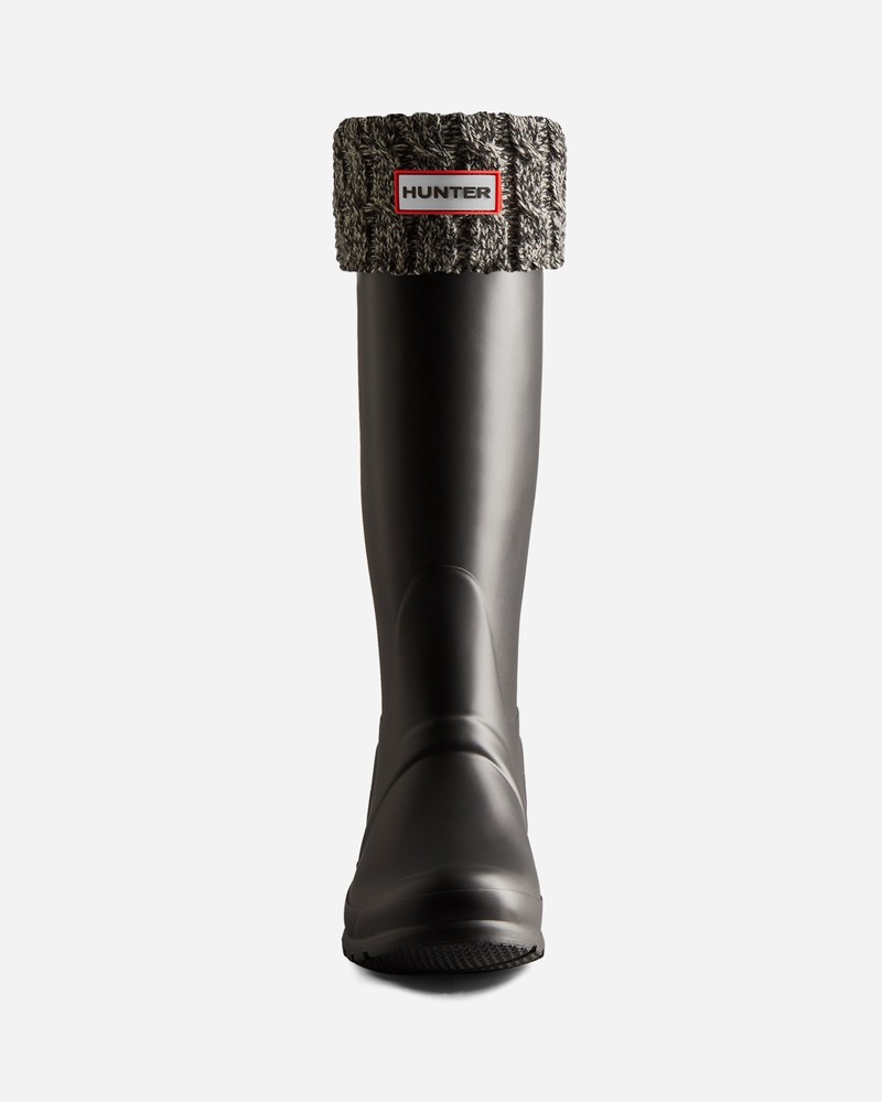 Meias Hunter Recycled 6 Stitch Cable Cuff Tall Boot Feminino Pretas | 978934868