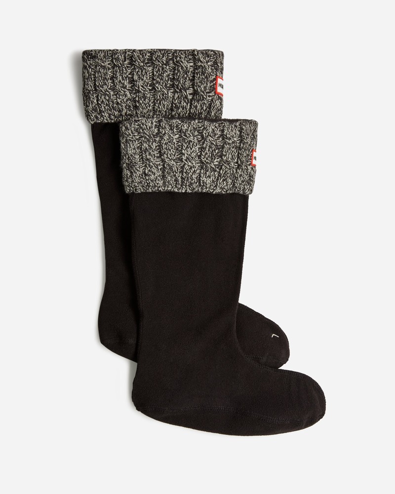 Meias Hunter Recycled 6 Stitch Cable Cuff Tall Boot Feminino Pretas | 978934868