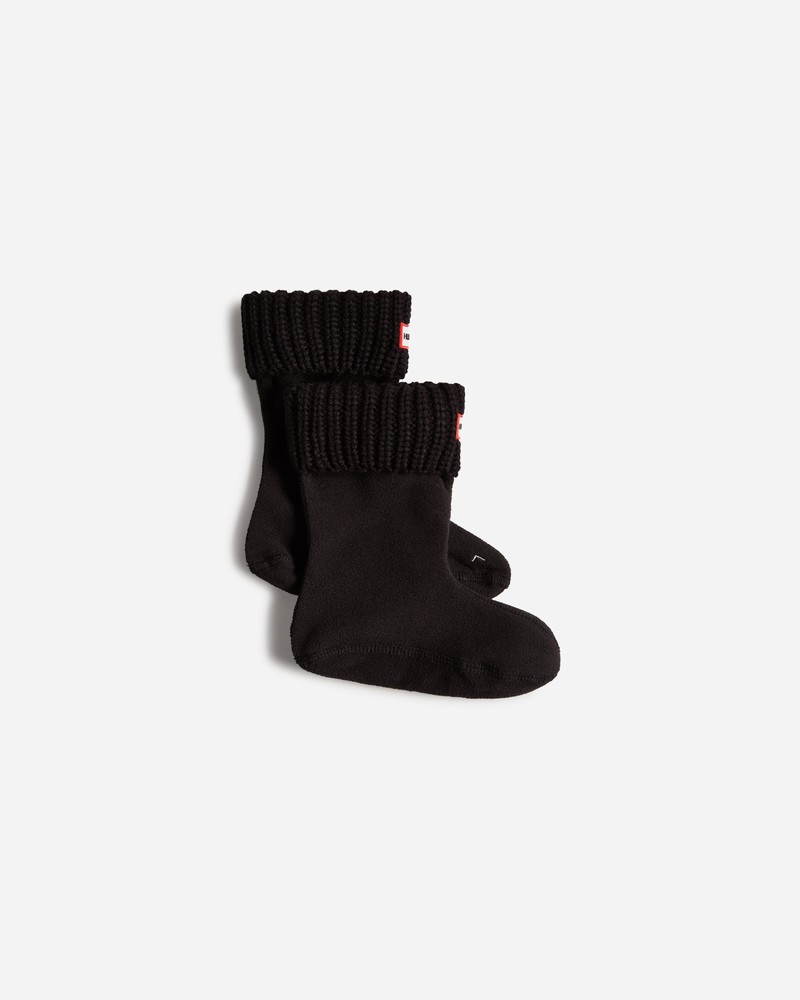 Meias Hunter Recycled Half Cardigan Cuff Boot Criança Pretas | 704665772