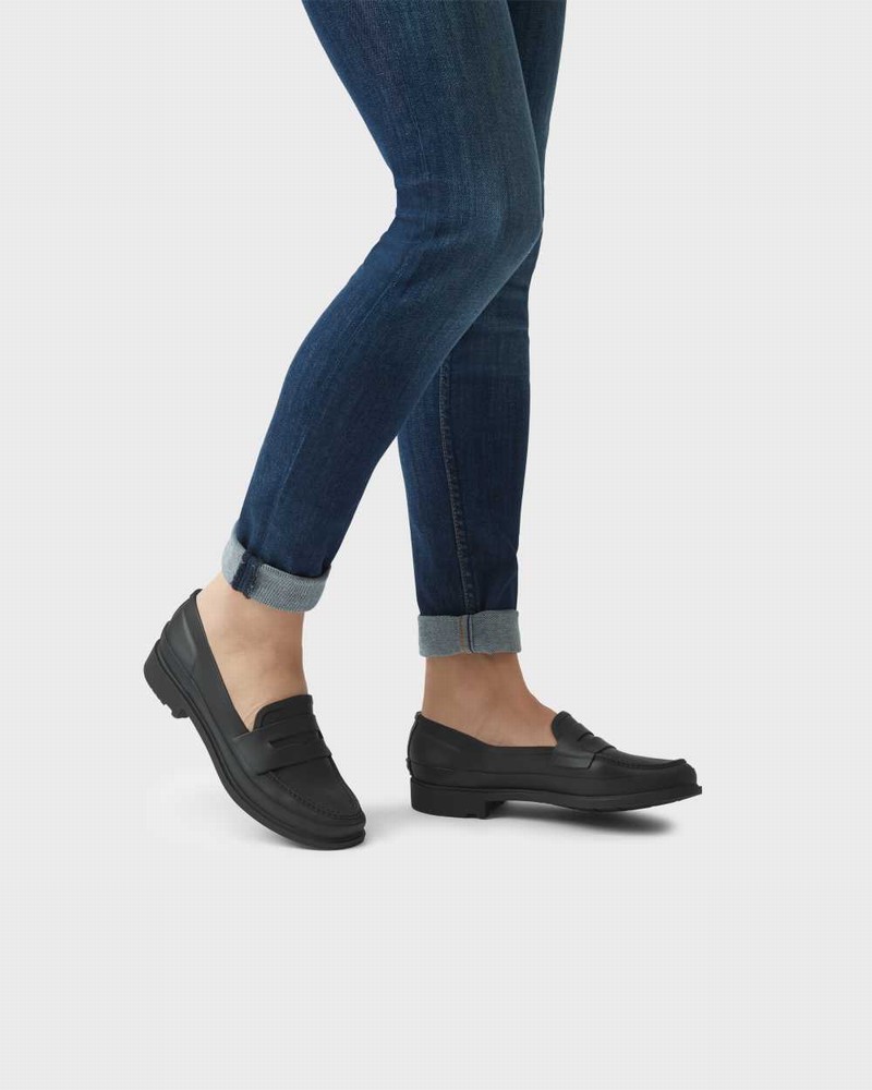 Mocassins Hunter Refined Slim Fit Penny Feminino Pretas | 2373665