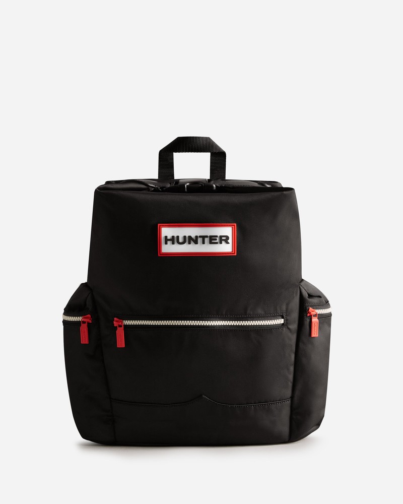 Mochilas Hunter Nylon Large Topclip Feminino Pretas | 979100488